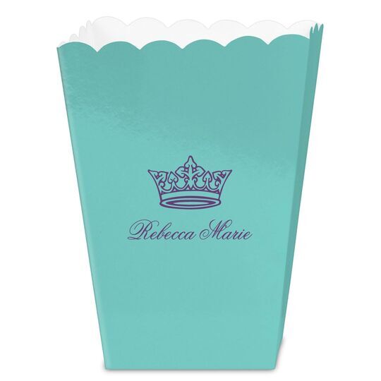 Delicate Princess Crown Mini Popcorn Boxes